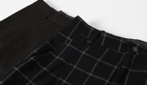 RYU × rroomm exclusive line “one tuck wool trousers”
